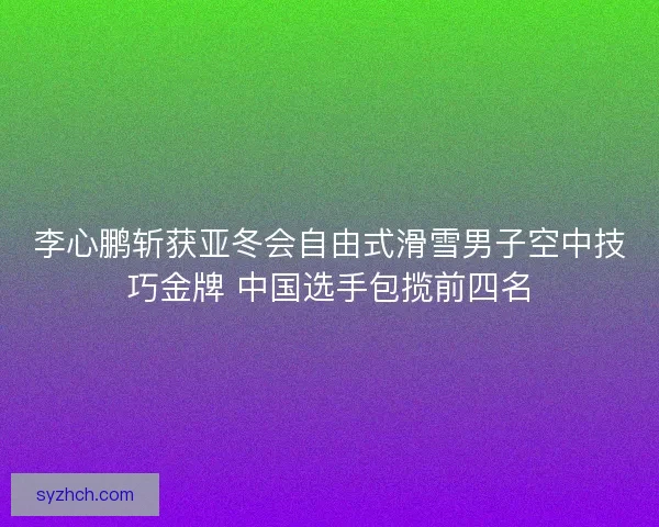 李心鹏斩获亚冬会自由式滑雪男子空中技巧金牌 中国选手包揽前四名