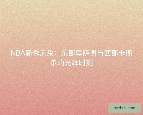NBA新秀风采：东部里萨谢与西部卡斯尔的光辉时刻